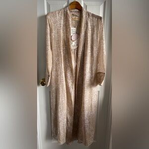 Papinelle Silk and Cotton Cherry Blossom Lace Trim Nightgown and Robe Set